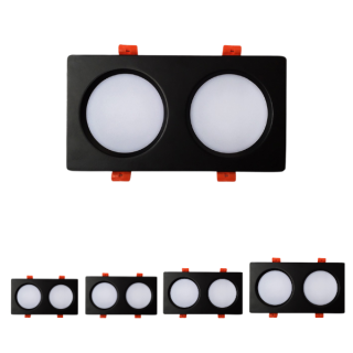 Đèn âm trần Downlight đôi vỏ đen [AT-SA-AT27] 7W-9W | Saco